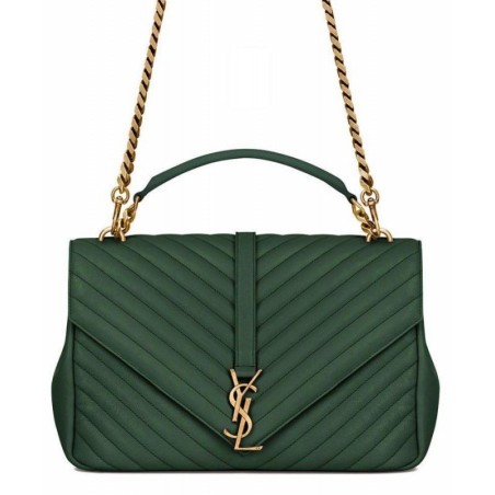 Replicas YSL Classic Large Monogram Saint Lauren College Bag Green