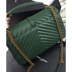 Replicas YSL Classic Large Monogram Saint Lauren College Bag Green