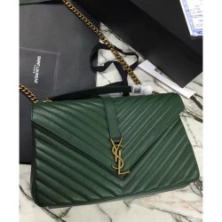 Replicas YSL Classic Large Monogram Saint Lauren College Bag Green