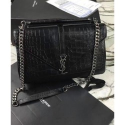 Best YSL Classic Large Monogram Saint Laurent College Bag Black