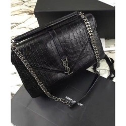 Best YSL Classic Large Monogram Saint Laurent College Bag Black