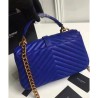 Designer YSL Classic Medium Monogram Saint Lauren College Bag Blue