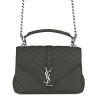 Top YSL Classic Medium Monogram Saint Lauren College Bag Gray