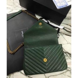 Replica YSL Classic Medium Monogram Saint Lauren College Bag Green