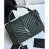 Designer YSL Classic Medium Monogram Saint Lauren College Bag Green