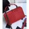 Designer YSL Classic Medium Monogram Saint Lauren College Bag Red