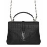 Top YSL Classic Medium Monogram Saint Laurent College Bag Black