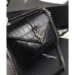 Top YSL Classic Medium Monogram Saint Laurent College Bag Black