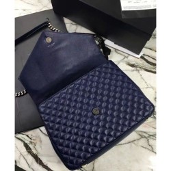 Top Quality YSL Large Monogram Envelope Satchel Dark Blue