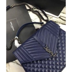 Top Quality YSL Large Monogram Envelope Satchel Dark Blue