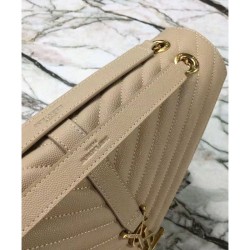 Luxury YSL Large Monogram Satchel Apricot