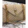 Luxury YSL Large Monogram Satchel Apricot