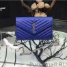 Wholesale Saint Laurent Blue Grained Matelasse Leather Chain Wallet Y221220