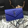 Wholesale Saint Laurent Blue Grained Matelasse Leather Chain Wallet Y221220