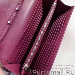 Cheap Saint Laurent Chain Wallet in Burgundy Crocodile Embossed Leather 377829