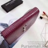 Cheap Saint Laurent Chain Wallet in Burgundy Crocodile Embossed Leather 377829