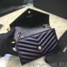 High Saint Laurent Envelope Chain Wallet in Black Grained Calfskin 201120