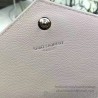 Fashion Saint Laurent Light Pink Grained Matelasse Leather Chain Wallet Y221220
