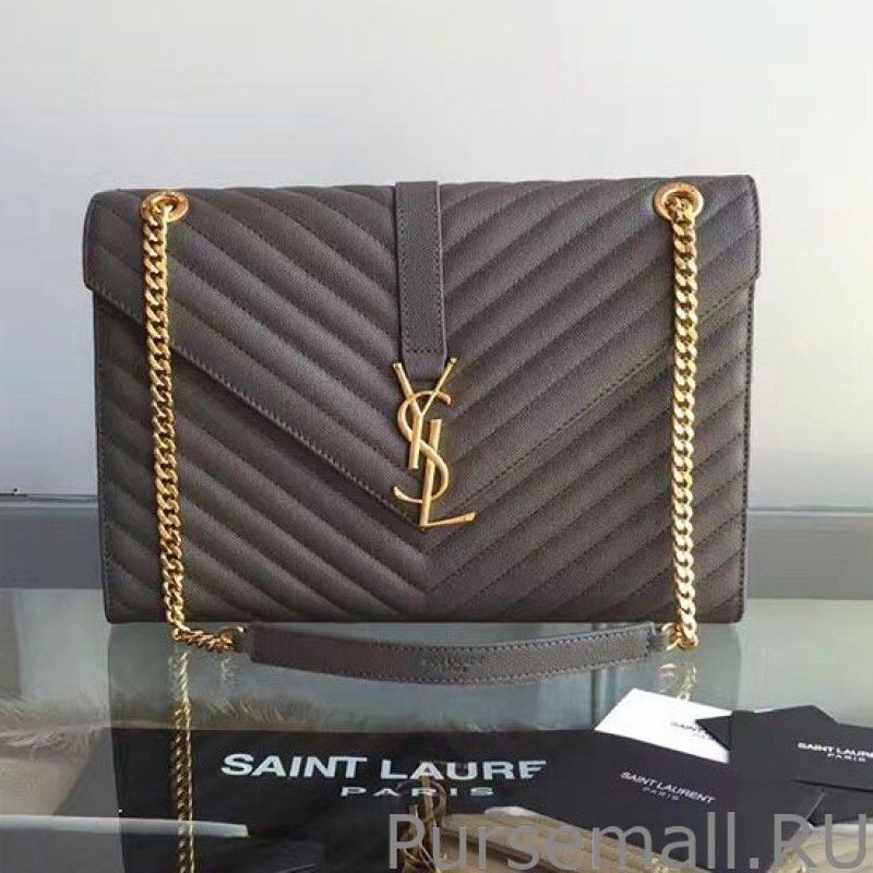 Wholesale Saint Laurent Monogram Large Grained Chain Shoulder Bag Grey Y230310