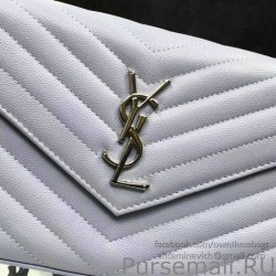 UK Saint Laurent Violet Grained Matelasse Leather Chain Wallet Y221220