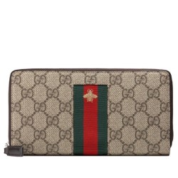 Knockoff Gucci Web GG Supreme Zip Around Wallets 408831 KLQCN 8461