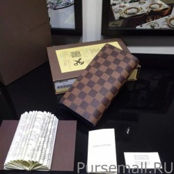 1:1 Mirror Brazza Wallet Damier Ebene Canvas N63168