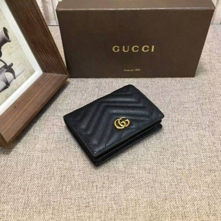 Inspired GG Marmont card case in Black 443125