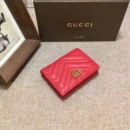 Perfect GG Marmont card case in Red 443125