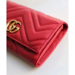 Replica GG Marmont continental wallet 443436 Red