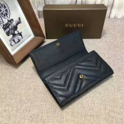 Replica GG Marmont continental wallet in Black 443436