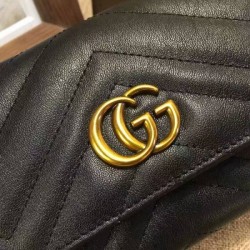 Replica GG Marmont continental wallet in Black 443436