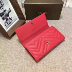 High Quality GG Marmont continental wallet in Red 443436