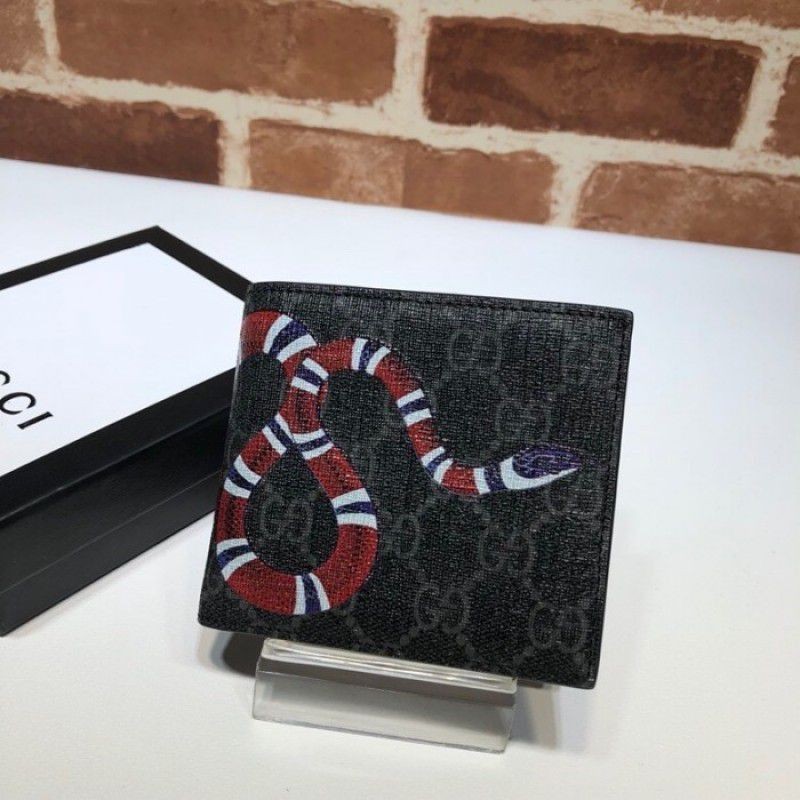 Wholesale Kingsnake print GG Supreme wallet black 451268