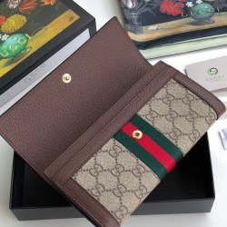 Top Quality Ophidia GG Continental Wallet 523153 Brown