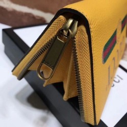 Top Print leather Zip around wallet 496317 Yellow