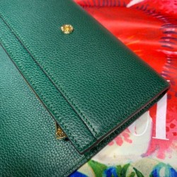 AAA+ Zumi Grainy Leather Continental Wallet 573612 Green