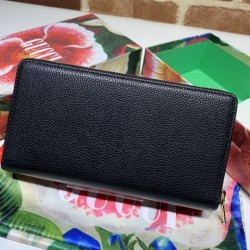 High Zumi Grainy Leather Zip Around Wallet 570661 Black