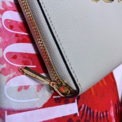 Top Zumi Grainy Leather Zip Around Wallet 570661 White