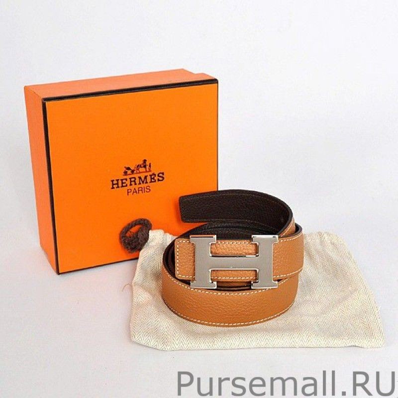 Copy Hermes Brown Gull Vulture Belt HR1008B Silver