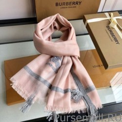 Fashion Burberry Cashmere Solid Color Thin Schawl 80 x 200 Pink