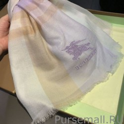 Wholesale Burberry Check Cashmere Silk Shawl 80 x 200 White