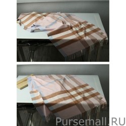 High Quality Burberry Classic Check Cashmere Shawl 70 x 200 Apricot