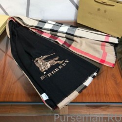 UK Burberry Classic Check Cashmere Shawl 70 x 200 Brown
