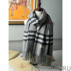 Replica Burberry Classic Check Cashmere Shawl 70 x 200 Gray