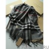 Replica Burberry Classic Check Cashmere Shawl 70 x 200 Gray