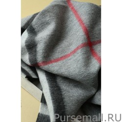 Replica Burberry Classic Check Cashmere Shawl 70 x 200 Gray