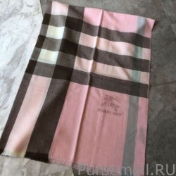 Top Quality Burberry Classic Check Cashmere Shawl 70 x 200 Pink