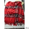 High Burberry Classic Check Cashmere Shawl 70 x 200 Red