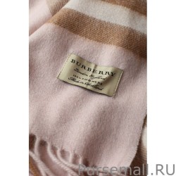 Fashion Burberry Classic Check Cashmere Shawl 70 x 200 Pink