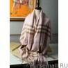 Fashion Burberry Classic Check Cashmere Shawl 70 x 200 Pink